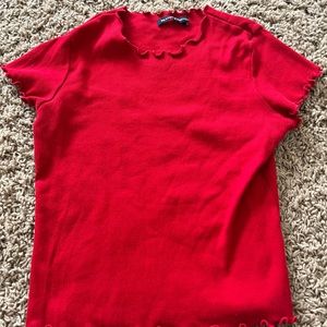 Brandy Melville Red Baby Tee